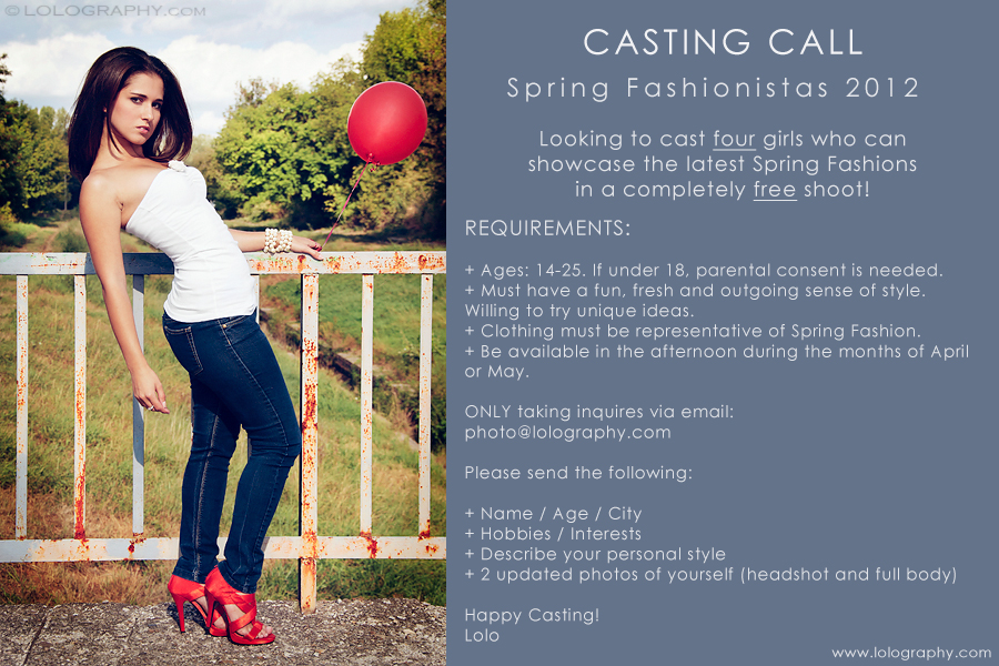 Casting Call | Spring Fashionistas 2012